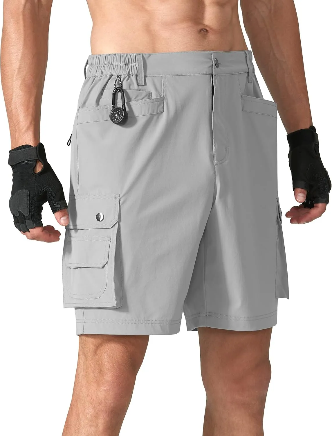 Mens Golf Shorts Quick Dry Casual Cargo Hiking Work Shorts with Multi Pocket for Travel Fishing Tactical