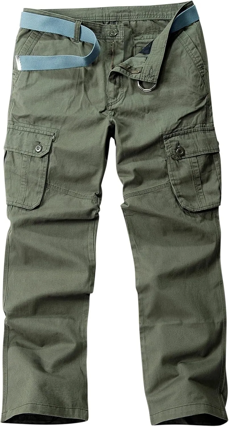 Mens Hiking Pants Outdoor Mens Cargo Pants Casual Lightweight Joggers Work Pants Multi-Pocket Military Pants