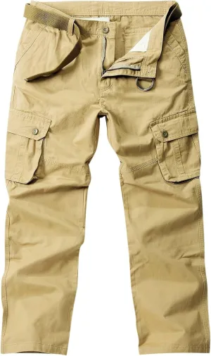 Mens Hiking Pants Outdoor Mens Cargo Pants Casual Lightweight Joggers Work Pants Multi-Pocket Military Pants