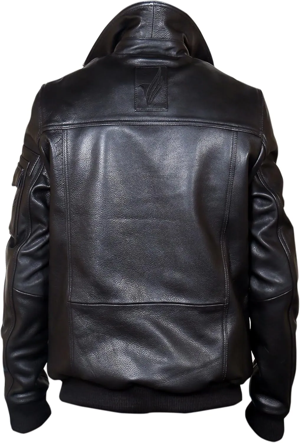 Mens Leather Bomber Jacket Air Force Aviator