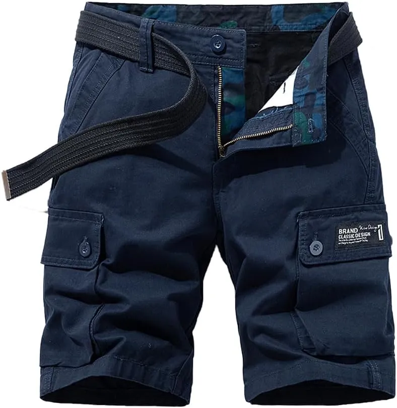 Men's Slim Fit Military Cargo Shorts Summer Multi Pockets Cotton Tactical Shorts