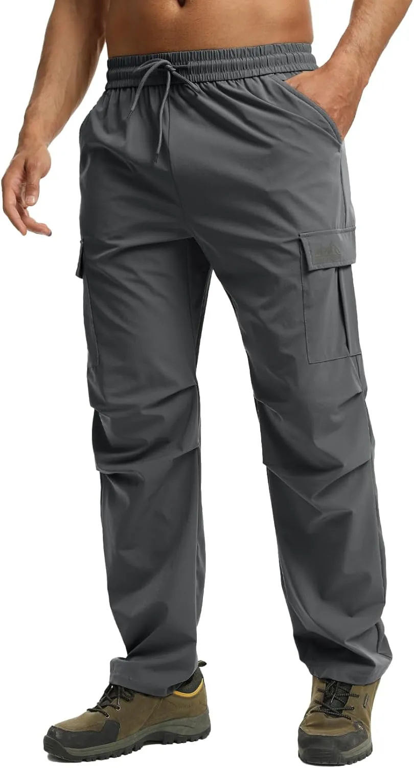 Men's Track Pants Outdoor Athletic Running Casual Joggers Pants with Zipper Pockets Lightweight Quick Dry