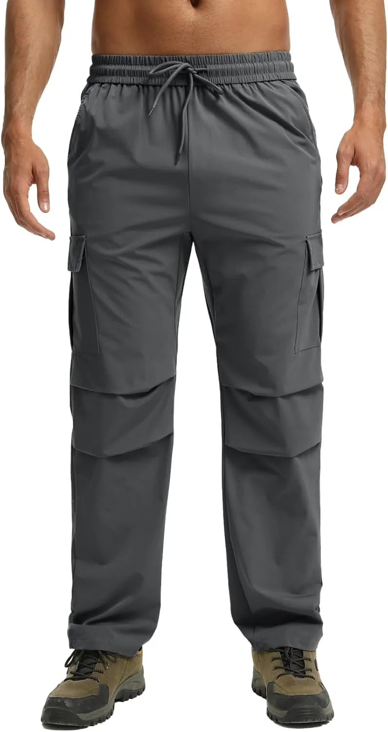 Men's Track Pants Outdoor Athletic Running Casual Joggers Pants with Zipper Pockets Lightweight Quick Dry