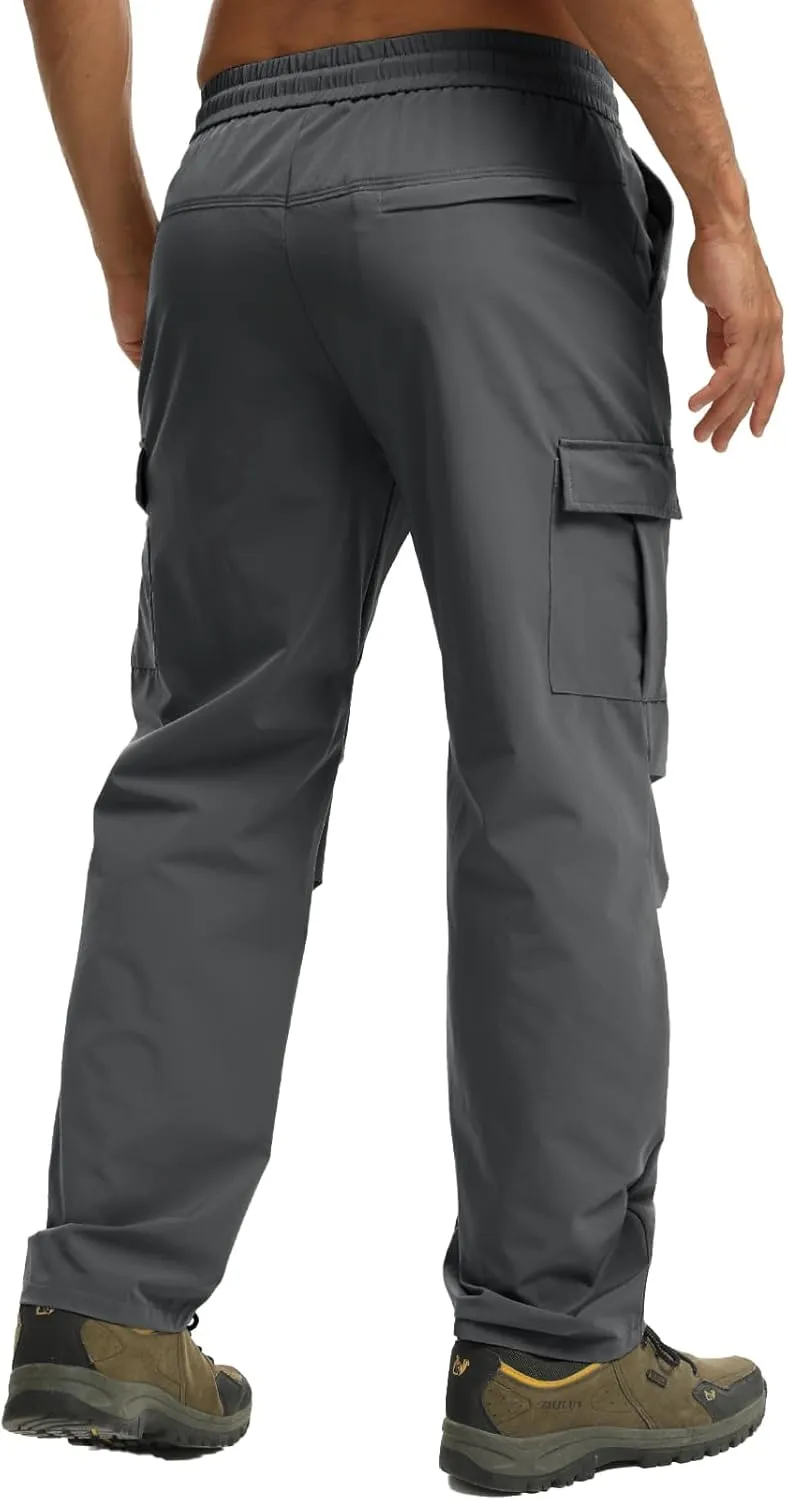 Men's Track Pants Outdoor Athletic Running Casual Joggers Pants with Zipper Pockets Lightweight Quick Dry