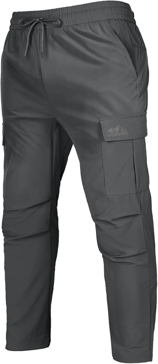 Men's Track Pants Outdoor Athletic Running Casual Joggers Pants with Zipper Pockets Lightweight Quick Dry