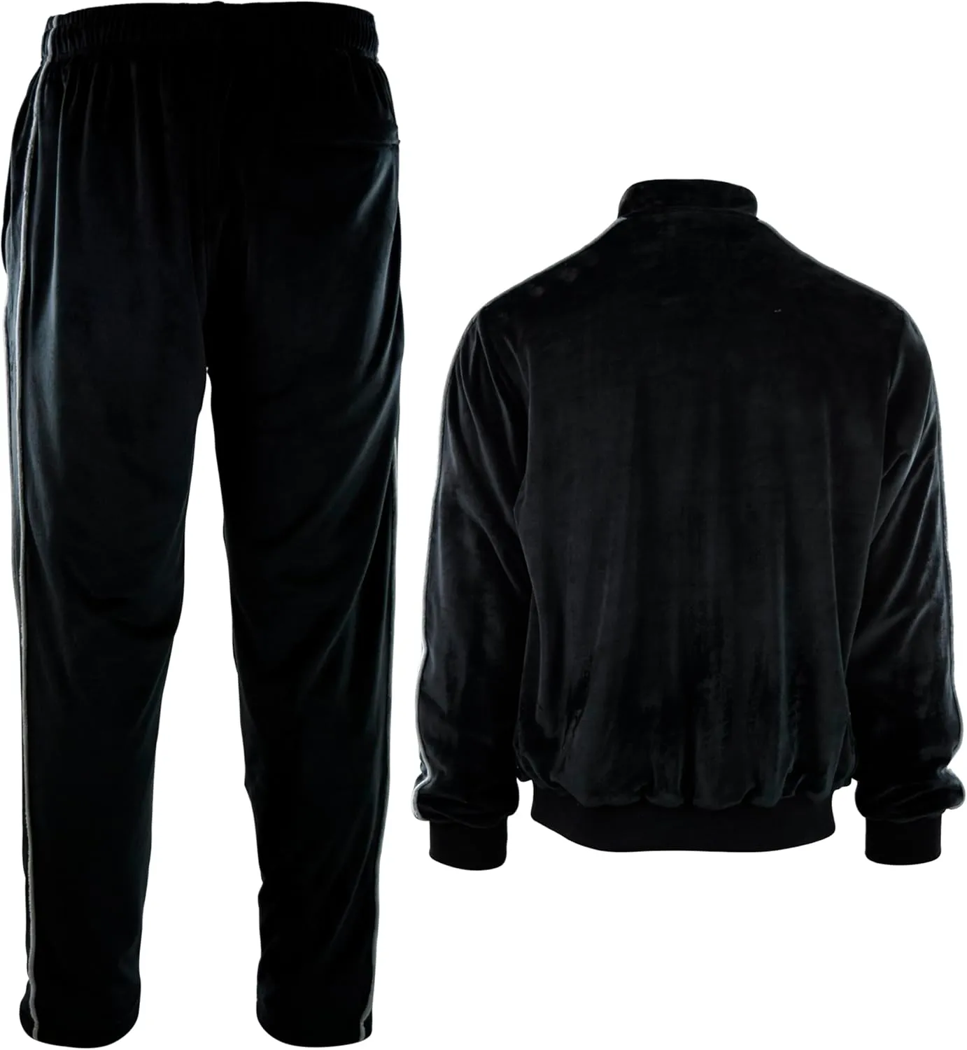 Mens Velour Set with Zippered Pockets and Velour Lining