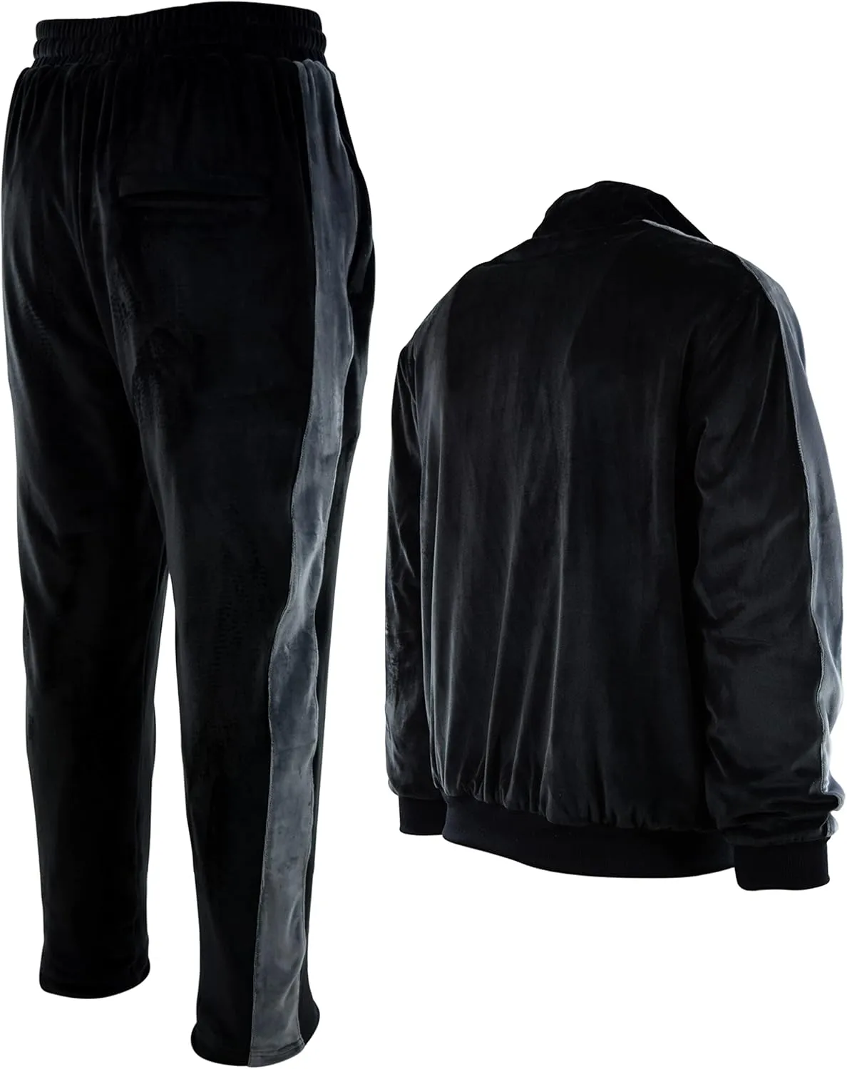 Mens Velour Set with Zippered Pockets and Velour Lining