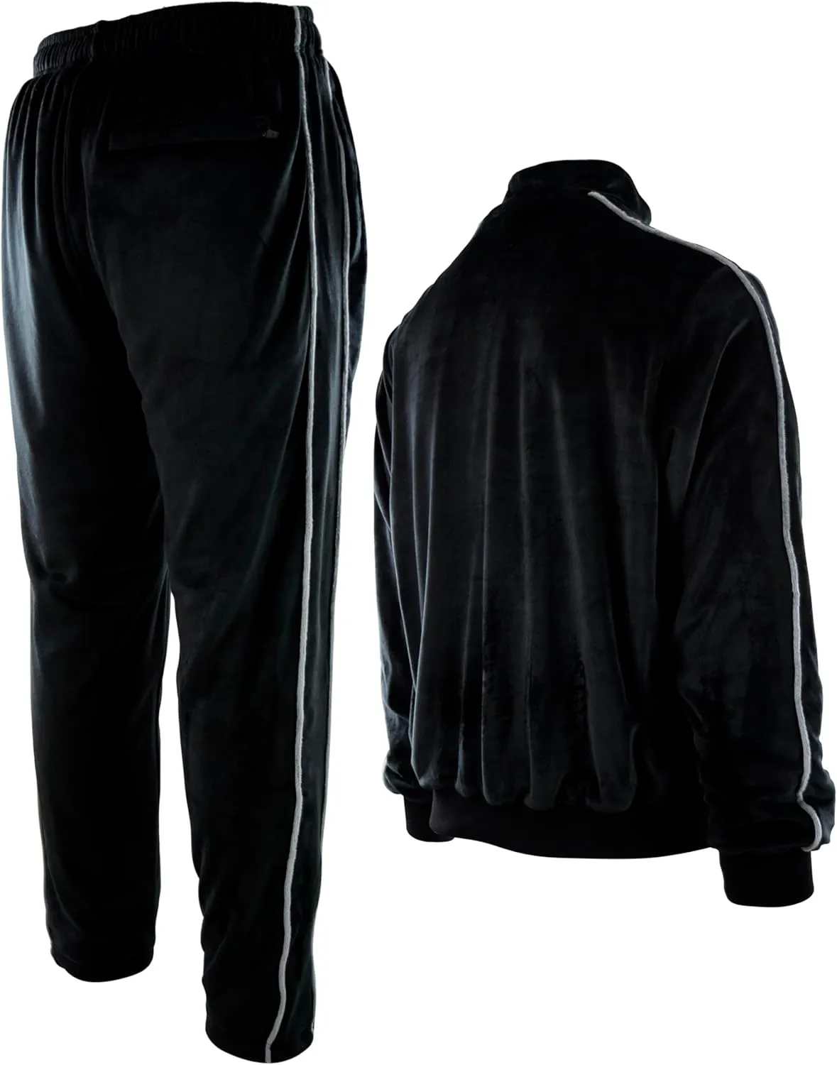 Mens Velour Set with Zippered Pockets and Velour Lining