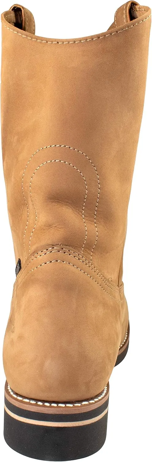 Men's Work Boots Establo Nubuck Leather Color Cinnamon Round Toe
