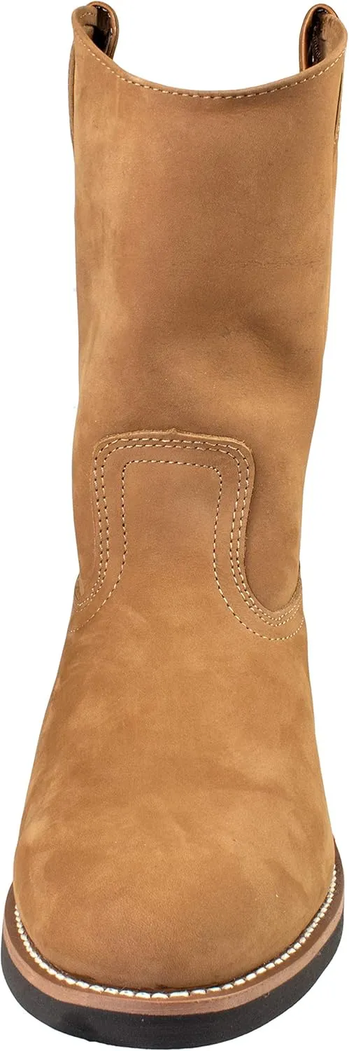 Men's Work Boots Establo Nubuck Leather Color Cinnamon Round Toe