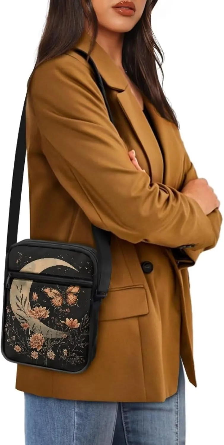 Messenger Bag for Women Lightweight Adjustable Crossbody Bag Compact Sling Satchel Casual Purse for Travel Everyday