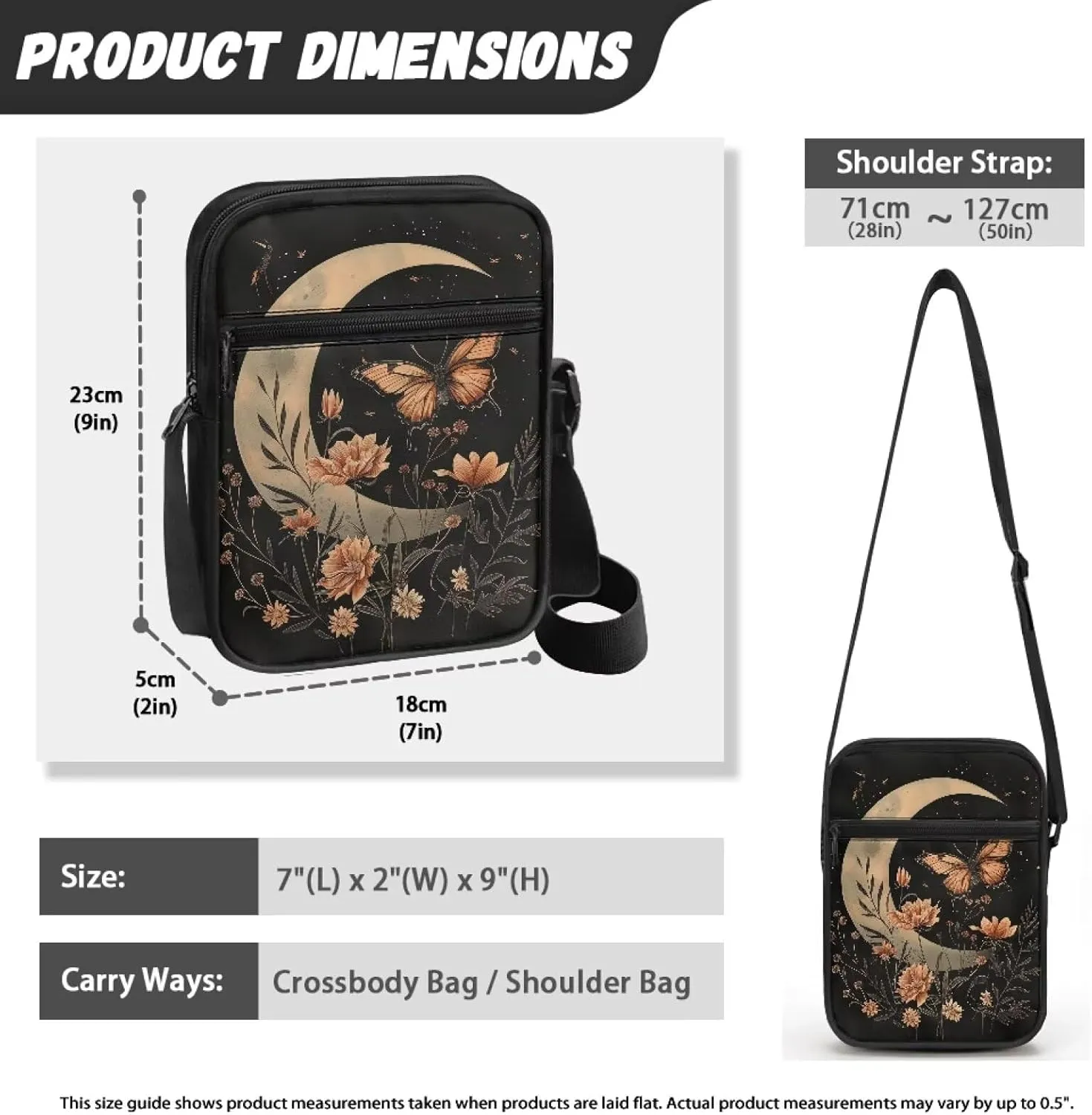 Messenger Bag for Women Lightweight Adjustable Crossbody Bag Compact Sling Satchel Casual Purse for Travel Everyday