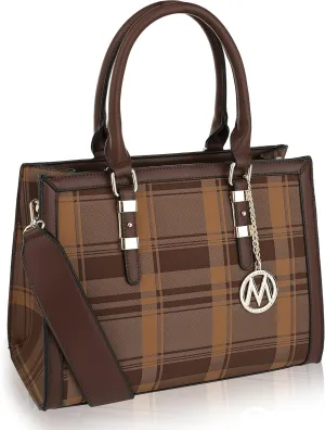 Mia K. Collection Crossbody for Women Satchel Shoulder Bag, Adjustable Strap, PU Leather, Top-Handle Purse Gold-Tone Hardware