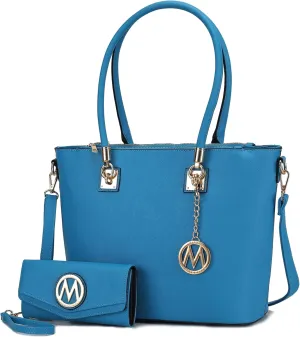 Mia K Collection Crossbody Shoulder Handbag for Women, PU Leather Pocketbook Top-Handle Purse Tote-Satchel Bag