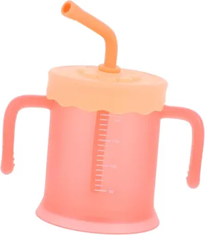Milisten Toddler Mug Straw Stainless Steel Boys and Girls Cup for Baby Pp Silicone Leakproof Comfortable to Hold Handles Dishwasher Safe