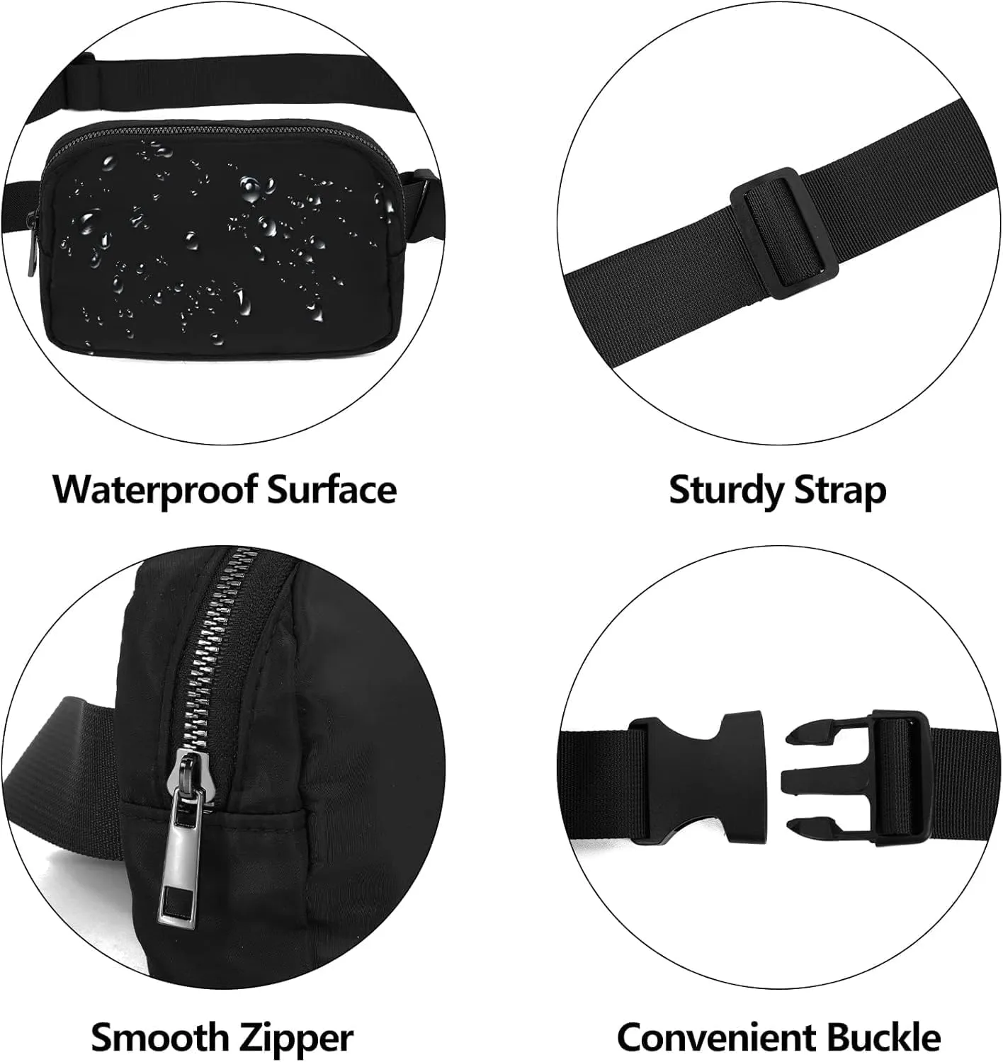 Mini Belt Bags 5 pack with Adjustable Strap Crossbody Bag Small Fanny Pack for Workout Running Traveling Hiking (Blue 5)