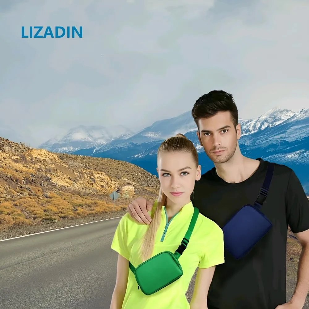 Mini Belt Bags 5 pack with Adjustable Strap Crossbody Bag Small Fanny Pack for Workout Running Traveling Hiking (Blue 5)