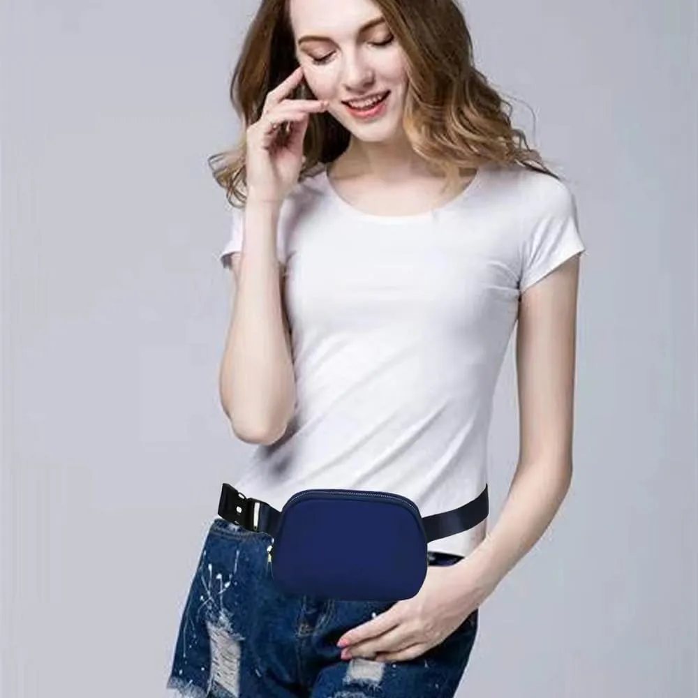 Mini Belt Bags 5 pack with Adjustable Strap Crossbody Bag Small Fanny Pack for Workout Running Traveling Hiking (Blue 5)