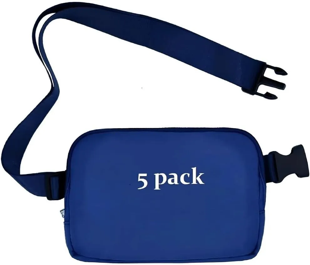 Mini Belt Bags 5 pack with Adjustable Strap Crossbody Bag Small Fanny Pack for Workout Running Traveling Hiking (Blue 5)