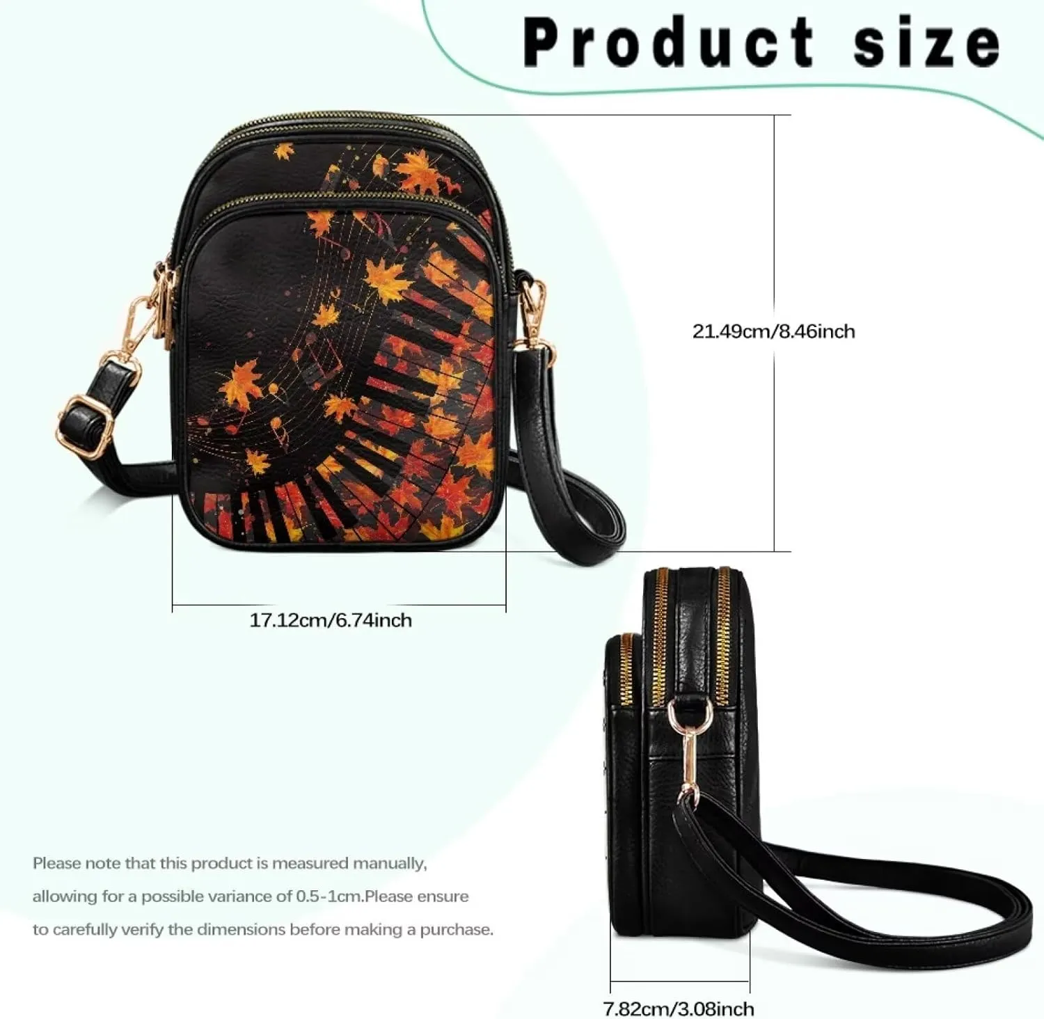 Mini Durable Womens Crossbody Bag with Zipper Pockets for Daily Use