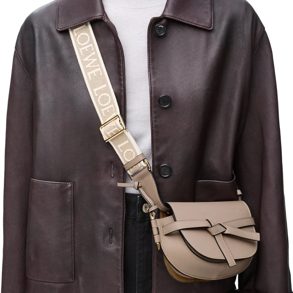 Mini Gate Dual bag in soft calfskin and jacquard