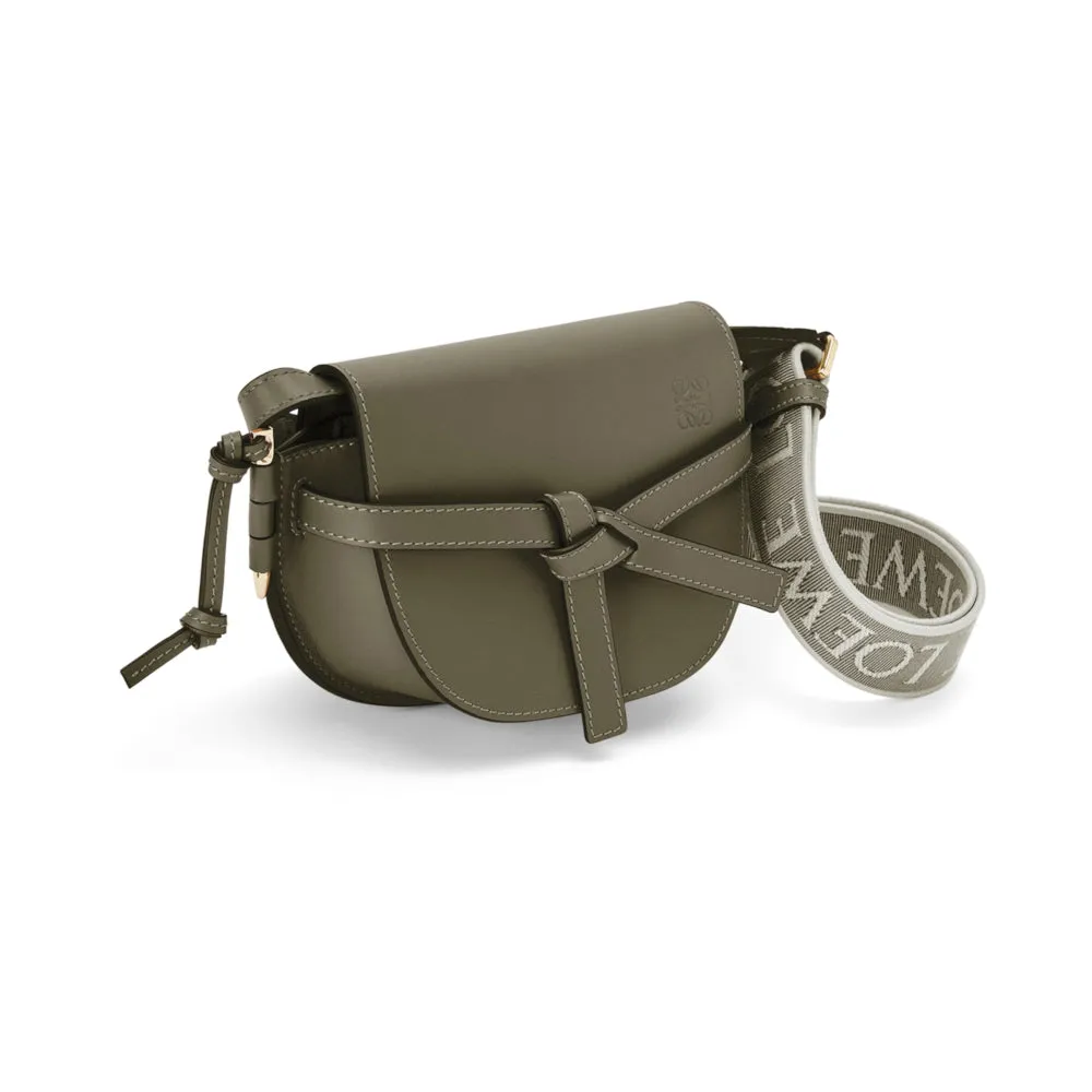Mini Gate Dual bag in soft calfskin and jacquard