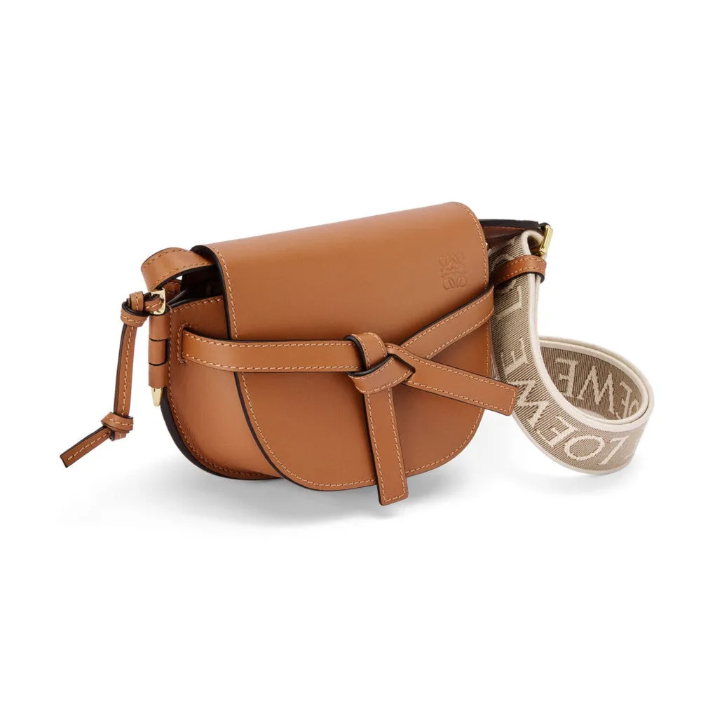 Mini Gate Dual bag in soft calfskin and jacquard