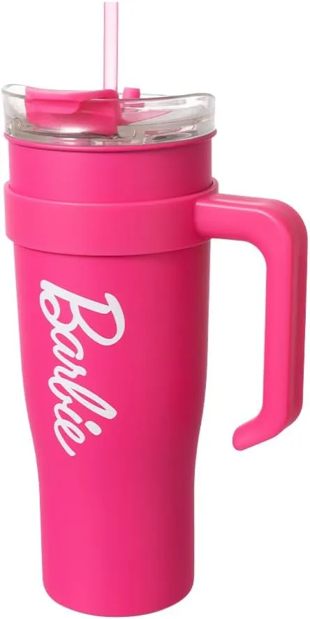 MINISO Barbie Collection Steel Cup with Handle and Straw (1600mL) - Stylish and Sustainable Drinkware for Barbie Enthusiasts