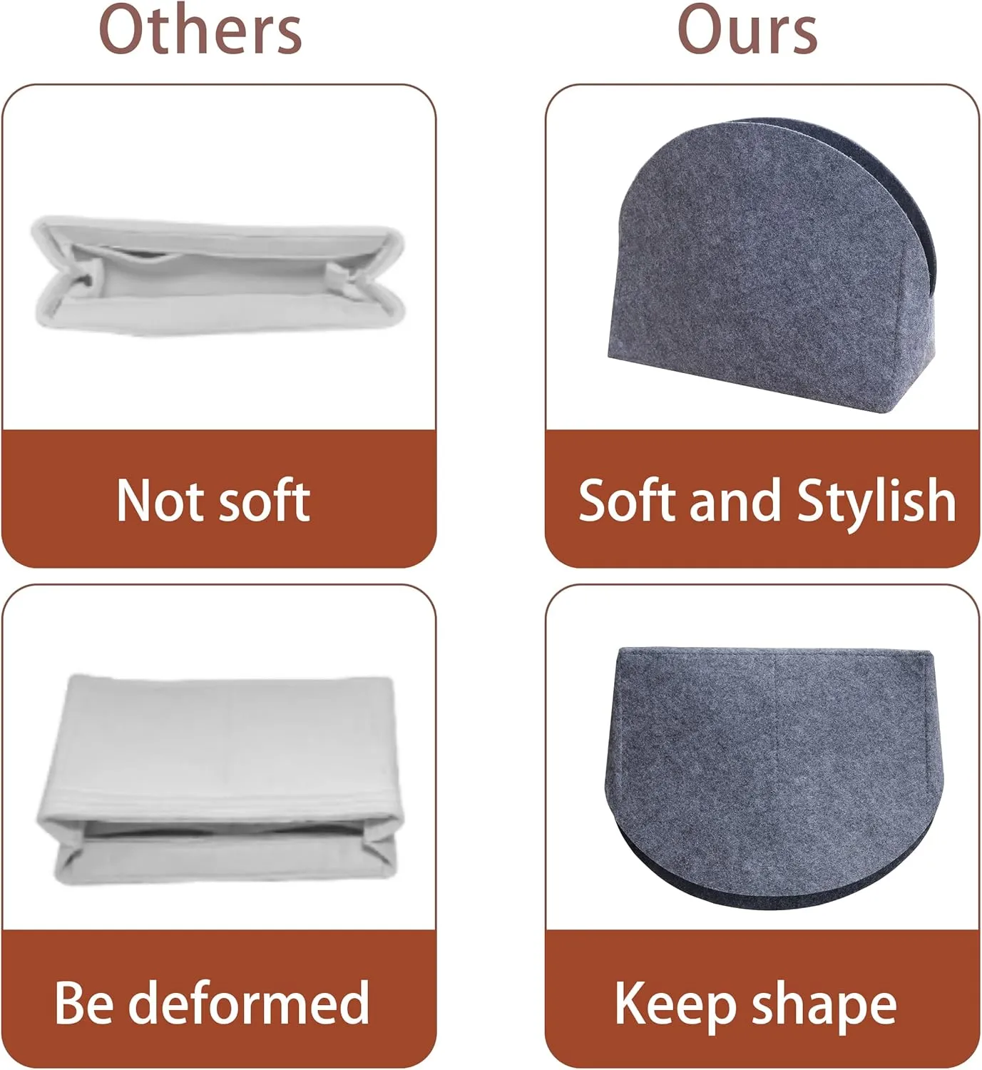 MISIXILE Felt Purse Alma BB PM Organizer Insert Shell Tote Organizer for Women Fits Alma BB PM Insert