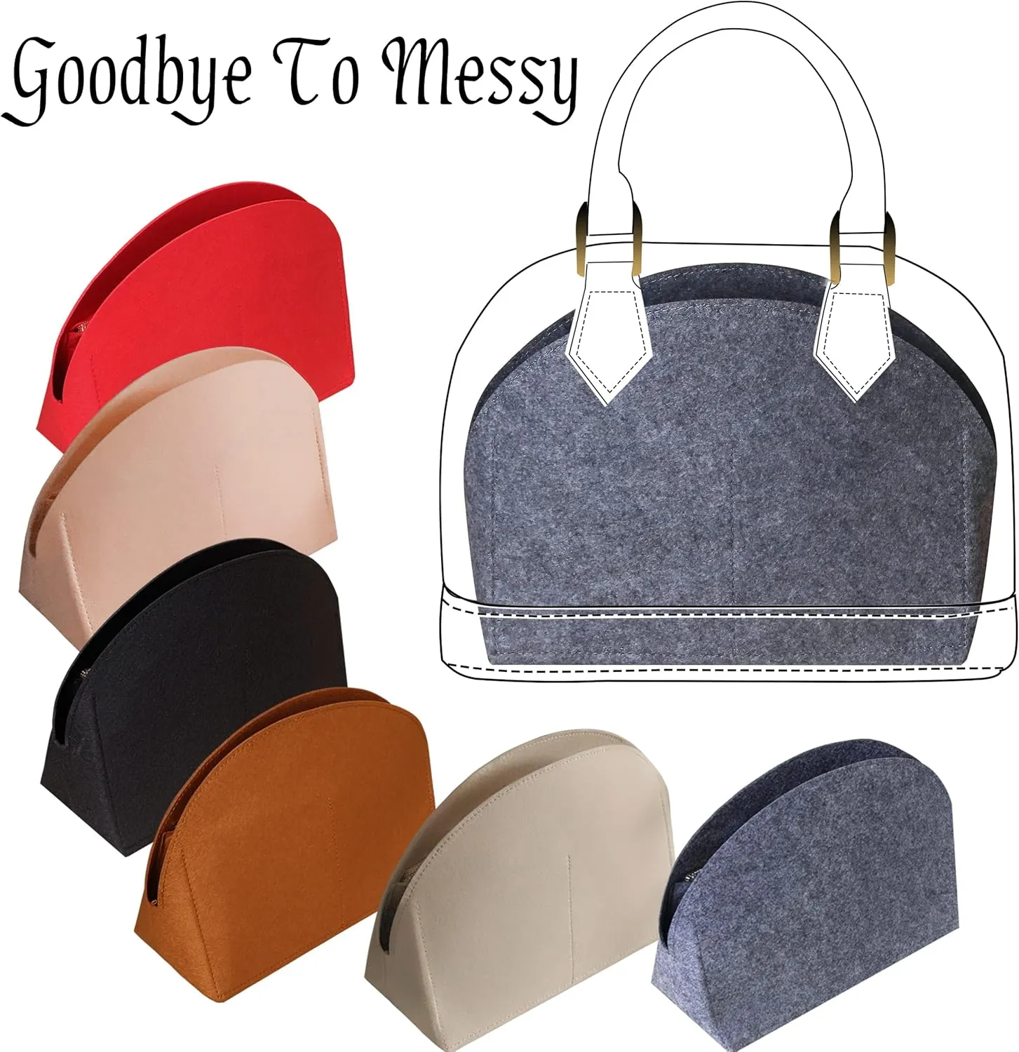 MISIXILE Felt Purse Alma BB PM Organizer Insert Shell Tote Organizer for Women Fits Alma BB PM Insert