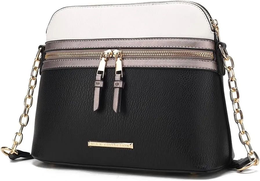 MKF Collection Crossbody Bag for Women, Vegan Leather Multi Pocket Messenger Purse, Shoulder Bag By Mia K