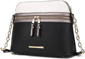 MKF Collection Crossbody Bag for Women, Vegan Leather Multi Pocket Messenger Purse, Shoulder Bag By Mia K
