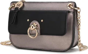 MKF Collection Crossbody Bag for Women, Vegan Leather Shoulder Bag Chain Strap Handbag Purse By Mia K