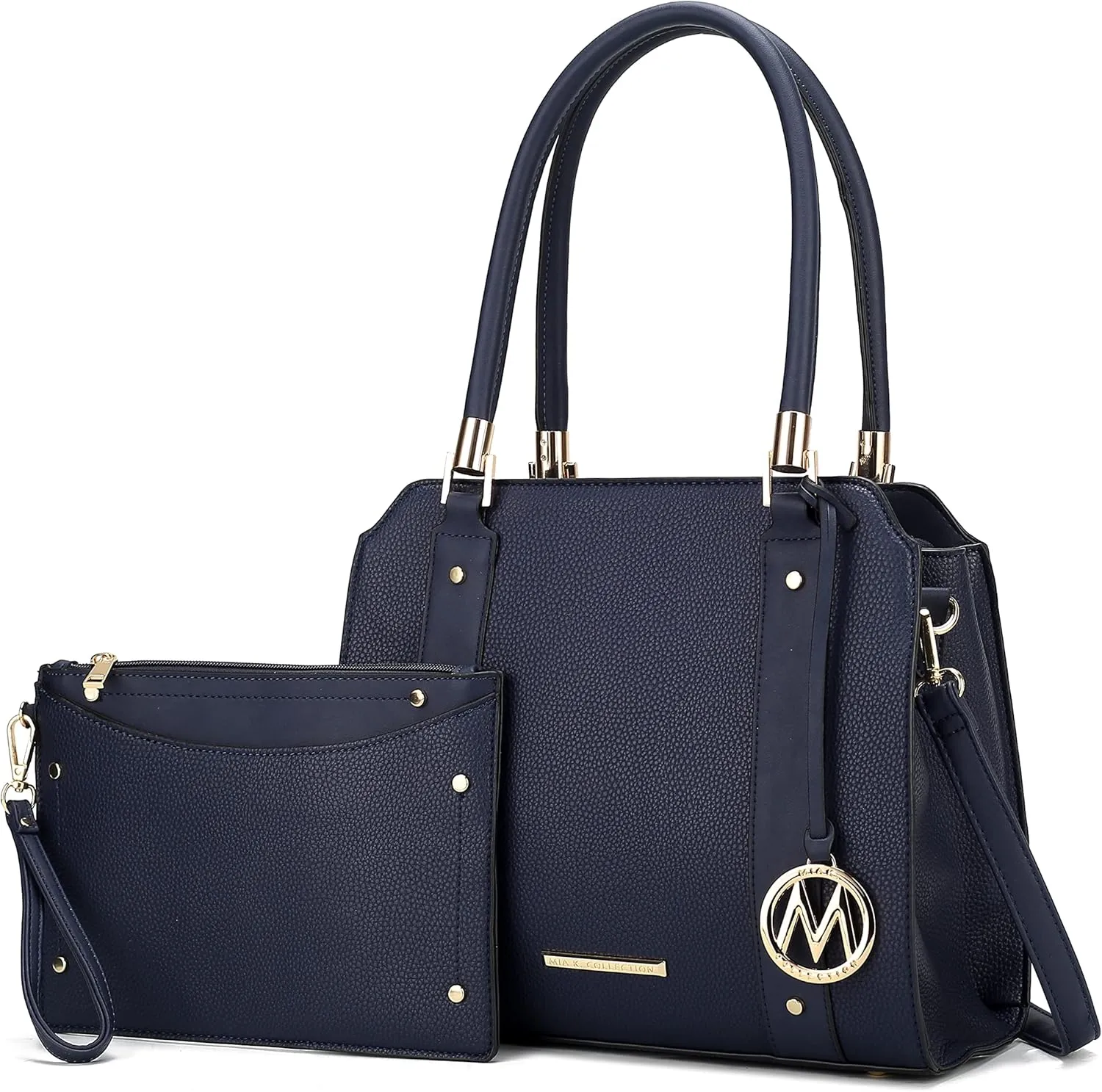 MKF Collection Crossbody Shoulder Handbag with wristlet for Women, Vegan Leather Top-Handle Satchel Purse bag