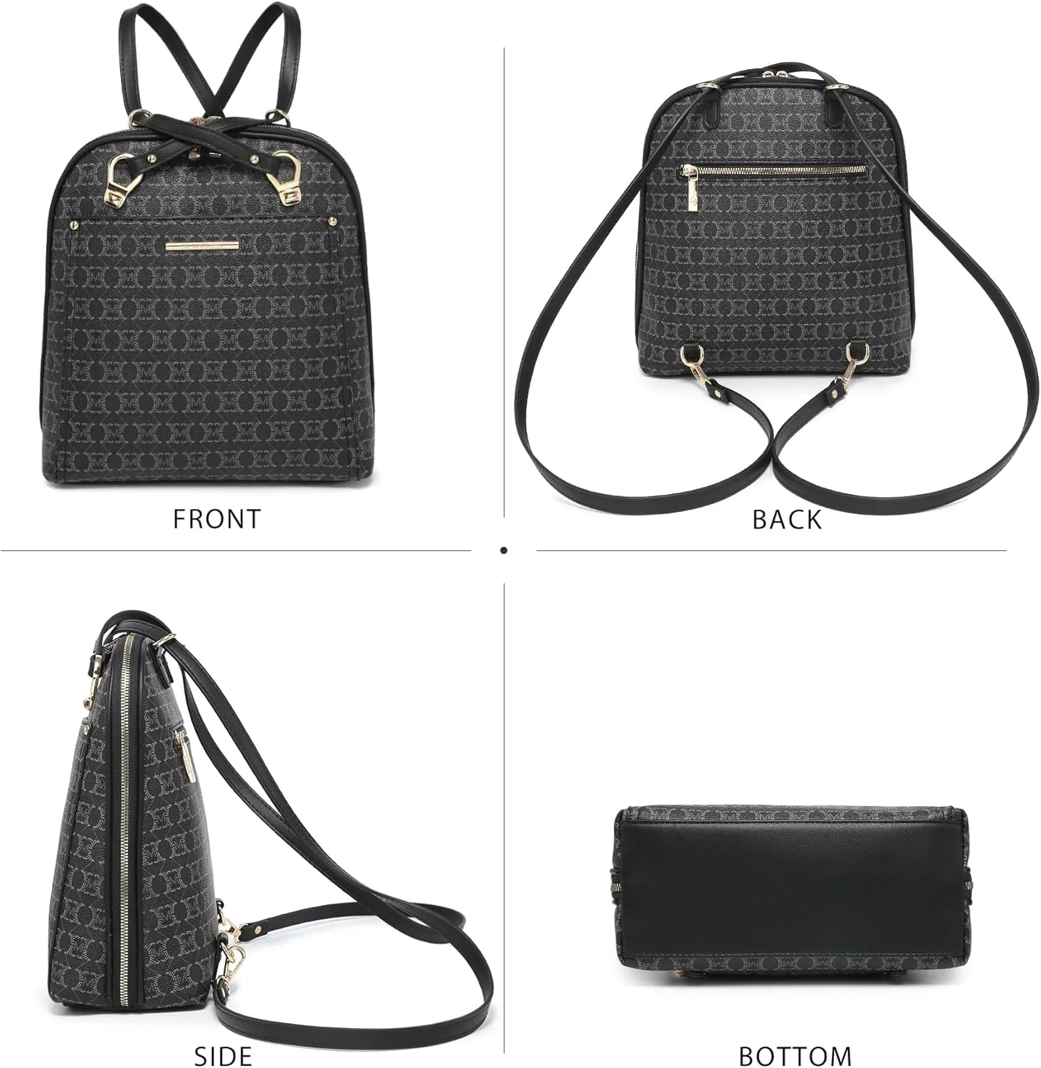MKP COLLECTION Womens Convertible Backpack Purse Multi-Pocket Handbag Fashion Designer Ladies Shoulder Bag for Travel Work