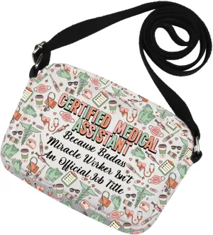 MNIGIU Funny Certified Medical Assistant Gift CMA Crossbody Bag for Medical Assistant New Nurse