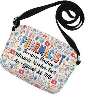 MNIGIU Funny Pharmacist Gift RX Gift Pharmacy Technician Crossbody Bag for Pharmacy Tech Pharmacy Student