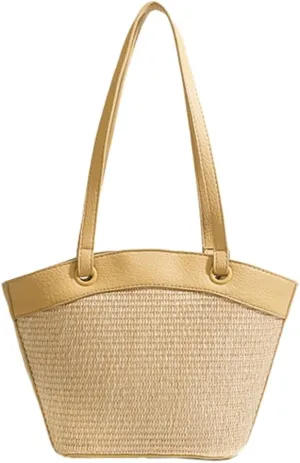 Molodo Straw Woven Bag Women's Beach Tote Bag Versatile Straw Shoulder Bag Handbag for Vacation Travel