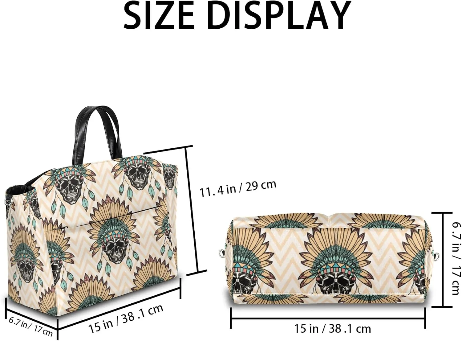 Mom Bag Diaper Bag Tote Large Stroller Organizer Bag Travel Duffel Bag African Egyptian Geometry Mommy Leisure Baby Shower Bags for Hospital Weekend Overnight Bags Women Toddler