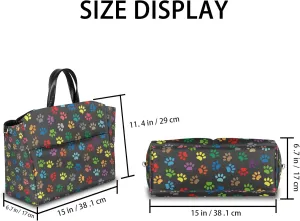 Mom Bag Diaper Bag Tote Large Stroller Organizer Bag Travel Duffel Bag Colorful Animal Footprints Mommy Leisure Baby Shower Bags for Hospital Weekend Overnight Bags Women Toddler