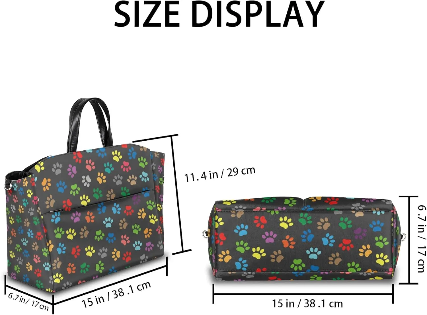 Mom Bag Diaper Bag Tote Large Stroller Organizer Bag Travel Duffel Bag Colorful Animal Footprints Mommy Leisure Baby Shower Bags for Hospital Weekend Overnight Bags Women Toddler