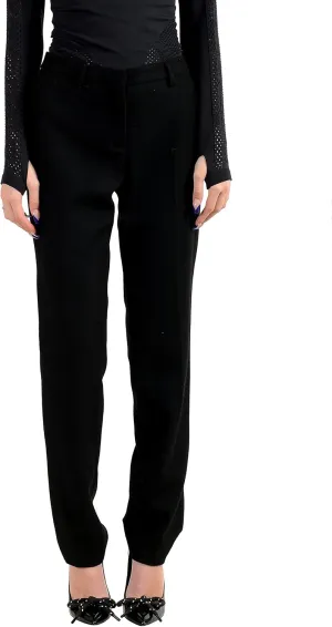 Moncler Women's Black Wool Cashmere Casual Pants US M IT 42