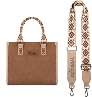 Montana West Wrangler Tote Bag for Women Western Retro Purse Top Handle Handbags with Aztec Strap