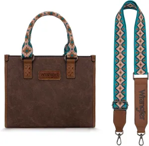 Montana West Wrangler Tote Bag for Women Western Retro Purse Top Handle Handbags with Aztec Strap