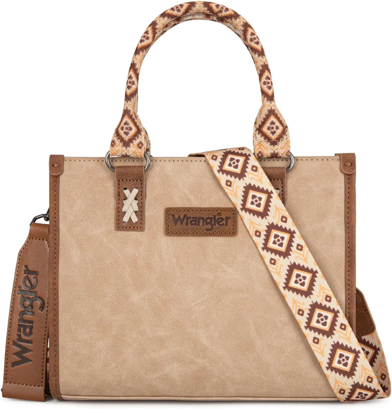 Montana West Wrangler Tote Bag for Women Western Retro Purse Top Handle Handbags with Aztec Strap
