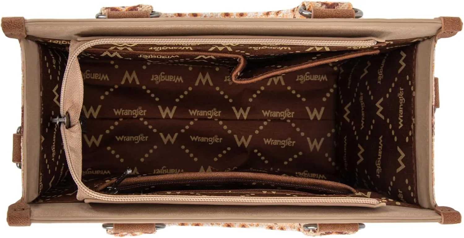 Montana West Wrangler Tote Bag for Women Western Retro Purse Top Handle Handbags with Aztec Strap