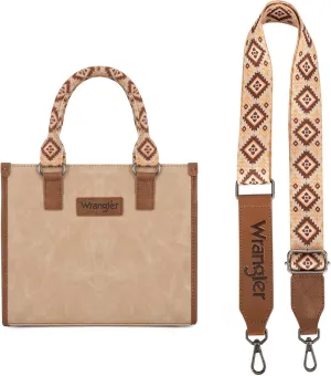 Montana West Wrangler Tote Bag for Women Western Retro Purse Top Handle Handbags with Aztec Strap