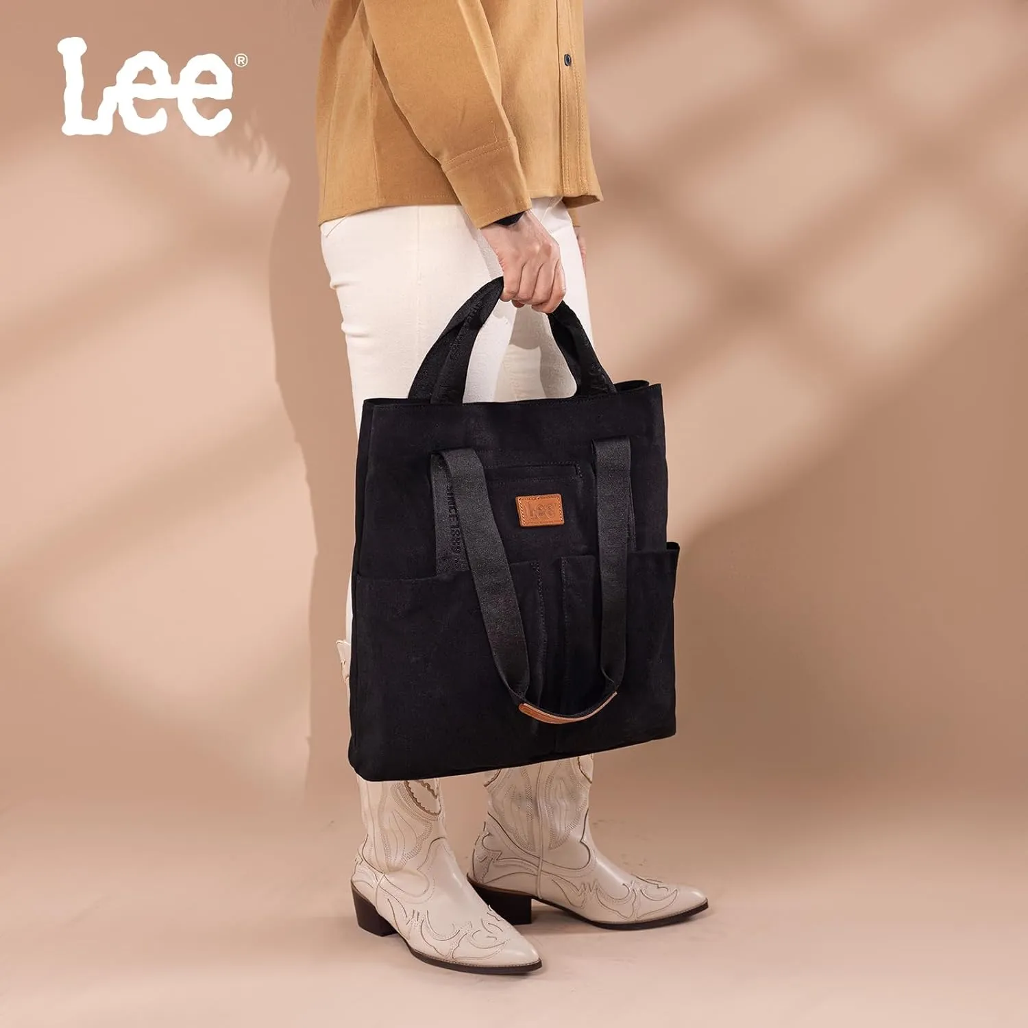 Montana West x Lee Canvas Tote Bag for Women with 2 Front Pockets Top-Handle Handbag & Shoulder Bag