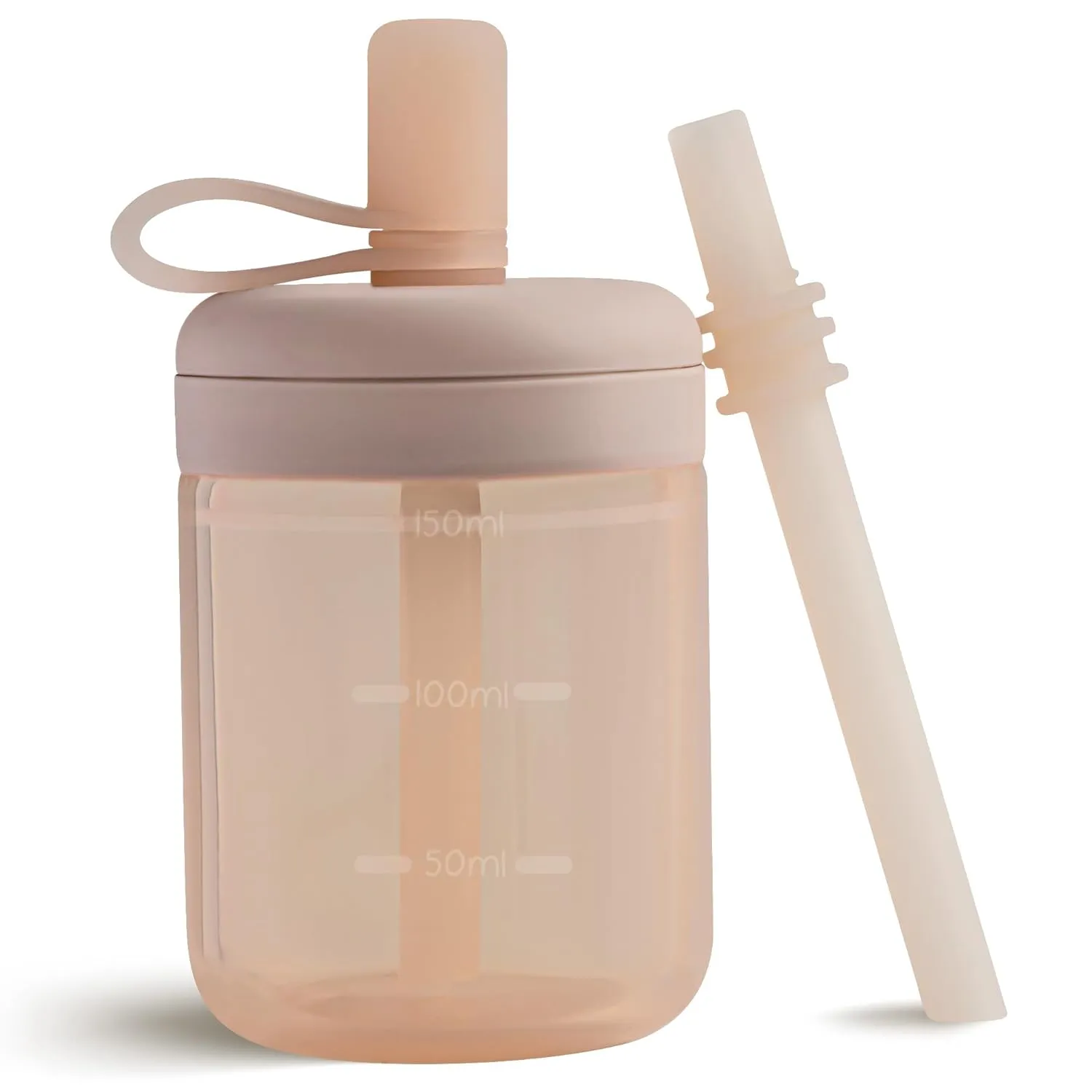 Moonkie Baby Straw cup | Silicone Toddler Sippy Cup Training Cup with Straw Lid | BPA-Free Drop-Proof Baby Cup | Baby Led Weaning | 6 Months , 5 oz, 1pack