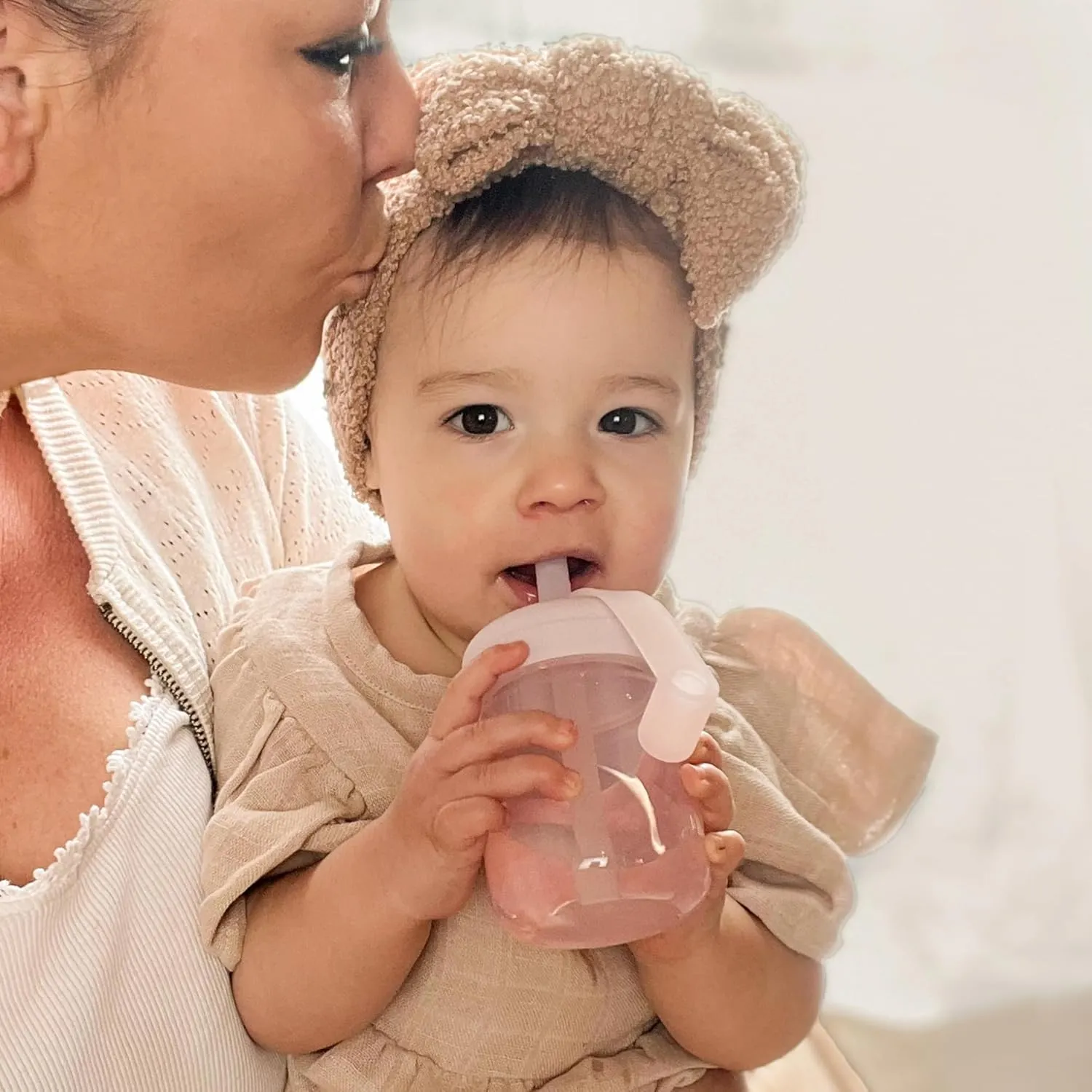 Moonkie Baby Straw cup | Silicone Toddler Sippy Cup Training Cup with Straw Lid | BPA-Free Drop-Proof Baby Cup | Baby Led Weaning | 6 Months , 5 oz, 2pack
